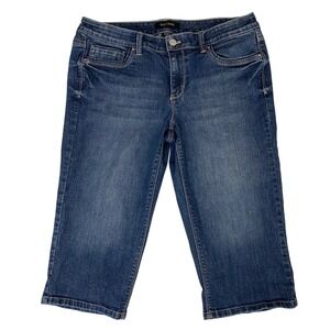 WHBM Blanc Denim Capri Jeans Womens 10 Stretch Pedal Pusher Crop EUC